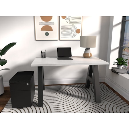 We'Re It A-Frame Writing Desk W/ Storage, 24 in D X 30 in H, 48 in W X Laminate AF4824-PED-459